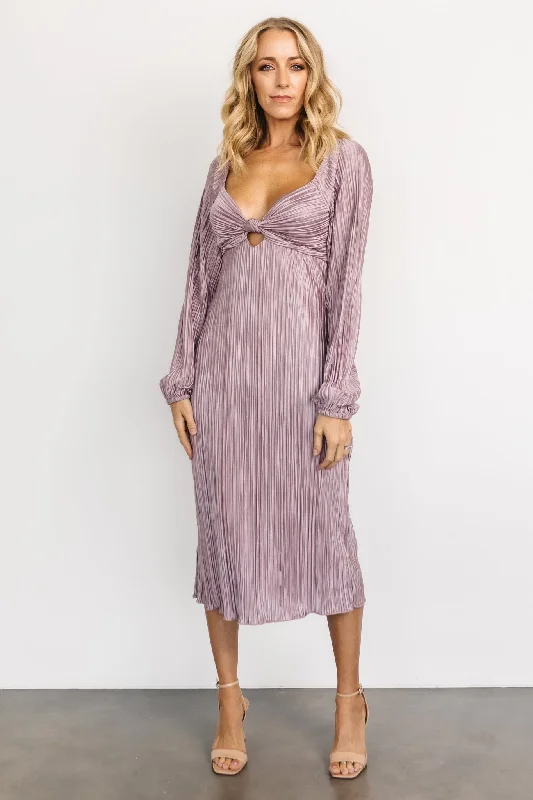 Amani Pleated Midi Dress | Lilac