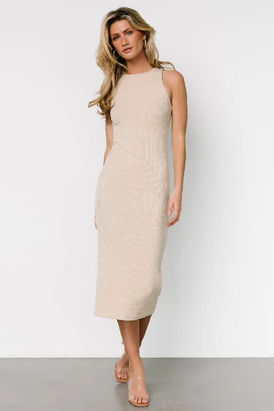 Ashley Ribbed Tank Dress | Natural