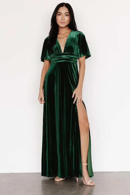 Berenice Velvet Maxi Dress | Emerald