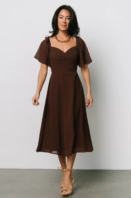 Colette Sweetheart Midi Dress | Espresso