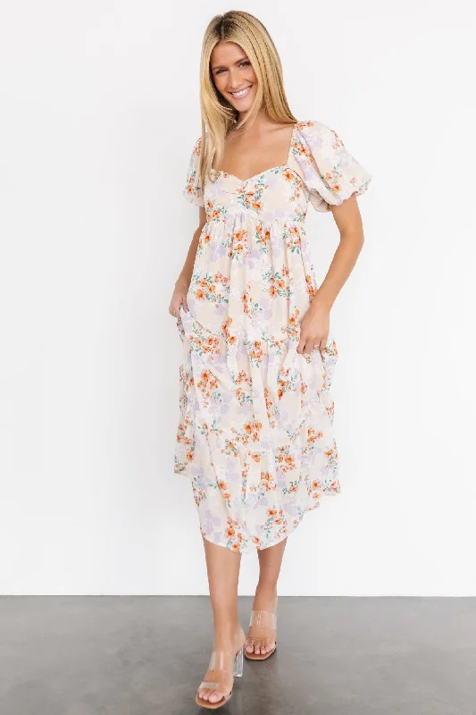 Molly Midi Dress | Cream Floral