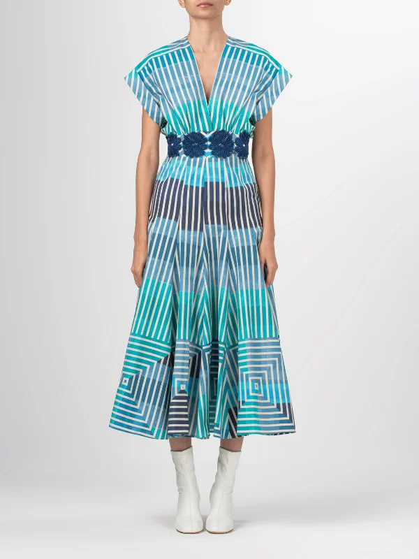 Adila Dress Infinite Blue Stripes