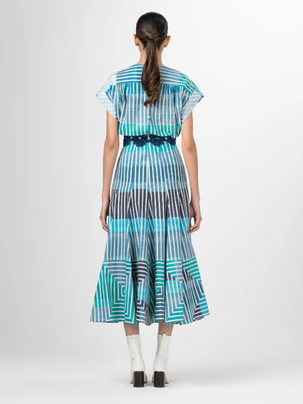 Adila Dress Infinite Blue Stripes