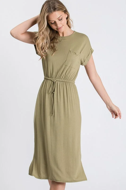 Aurora Midi Dress in Olive