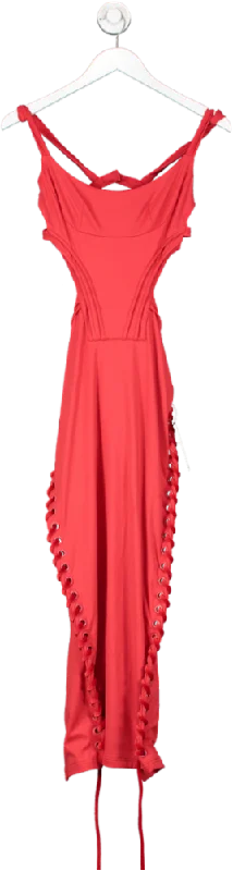 bbxbrand Red Velvet Maxi dress - Candy Cane UK XS