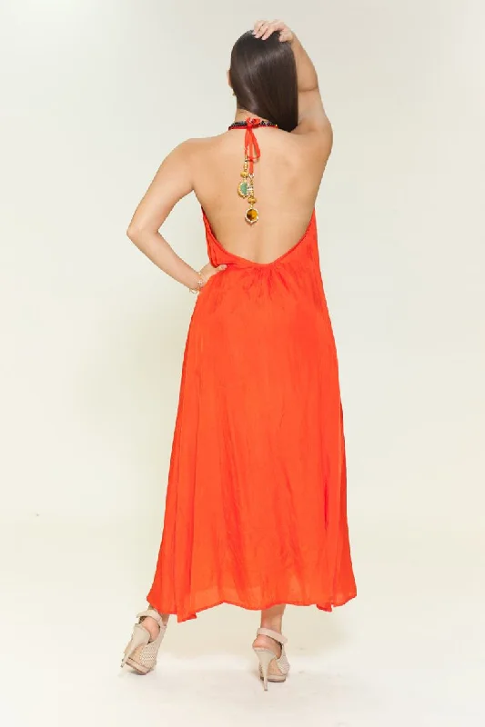 BD - Tangerine Sexy Backless dress, three way dress.