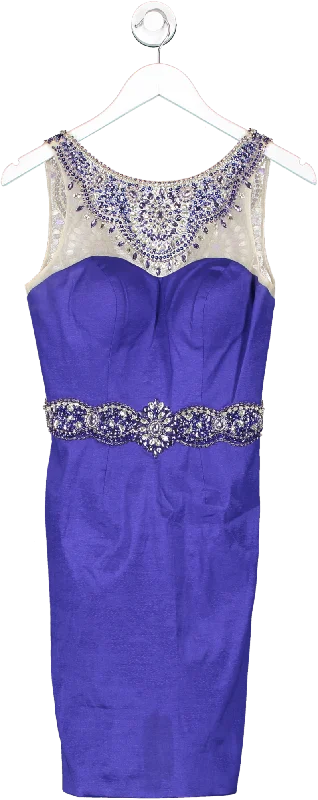 Blue Jewel Embellished Mini Dress UK 8