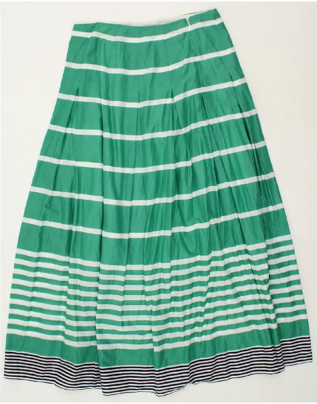 BODEN Womens Gypsy Skirt UK 14 Large W32 Green Striped Cotton