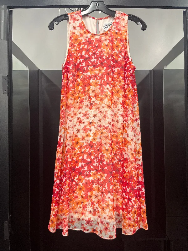 Dress Casual Midi By Calvin Klein In Floral, Size: 8