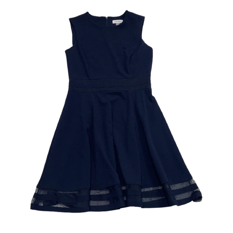 Dress Casual Midi By Calvin Klein In Navy, Size: 10