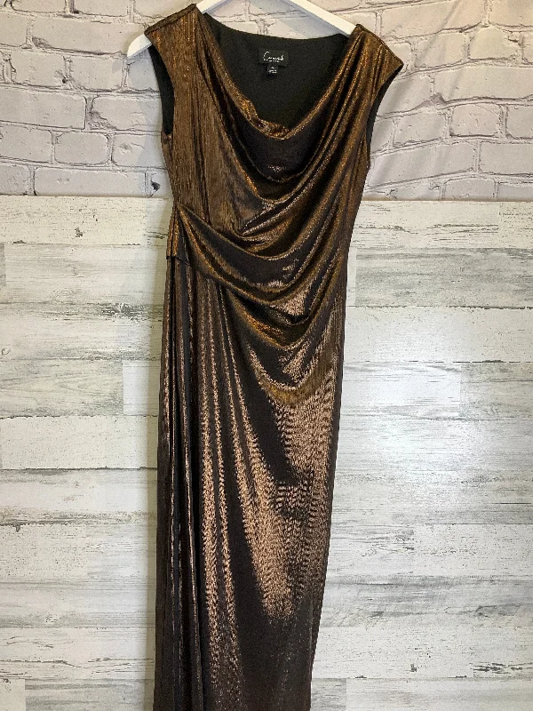 Dress Party Long By Connected Apparel In Bronze, Size: Petite   S