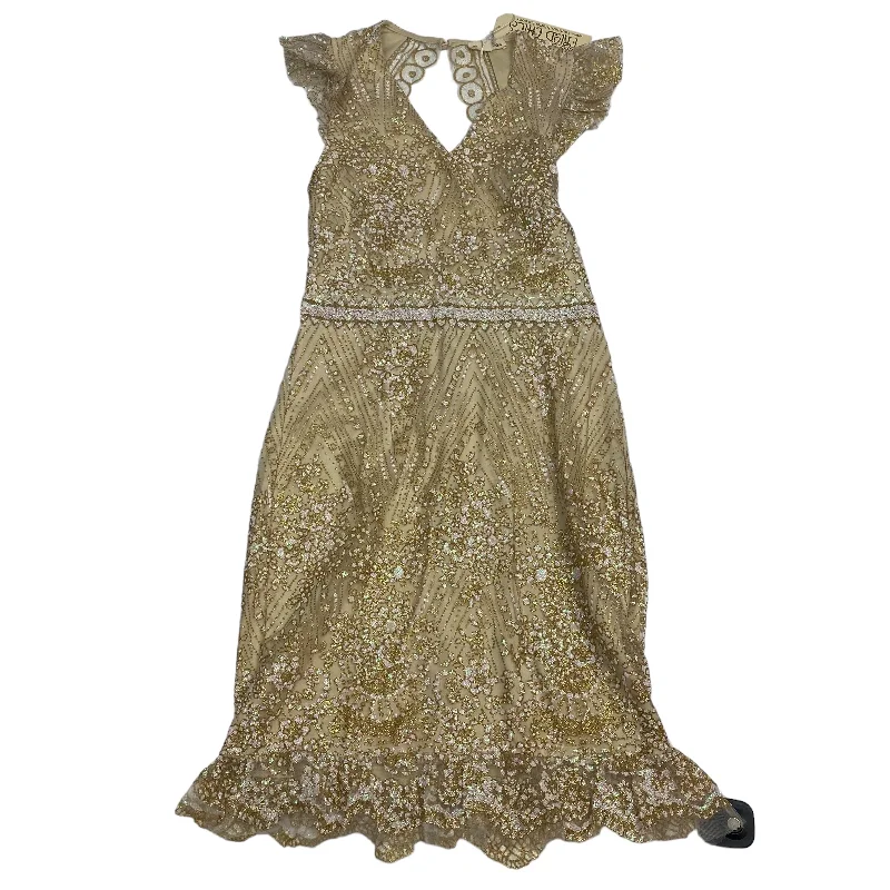 Dress Party Midi By Southern Fried Chics, In Gold, Size: Xs