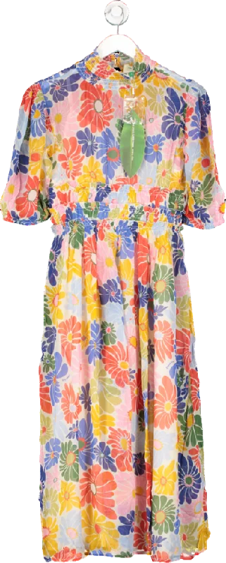 Farm Rio Multicoloured Sunny Daisy Sand Maxi Dress UK XL