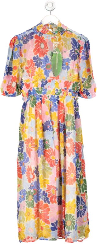 Farm Rio Multicoloured Sunny Daisy Sand Maxi Dress UK XS