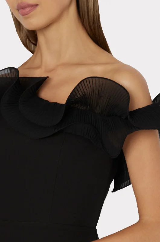 Gizelle Ruffle Off the Shoulder - Black