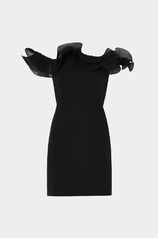 Gizelle Ruffle Off the Shoulder - Black