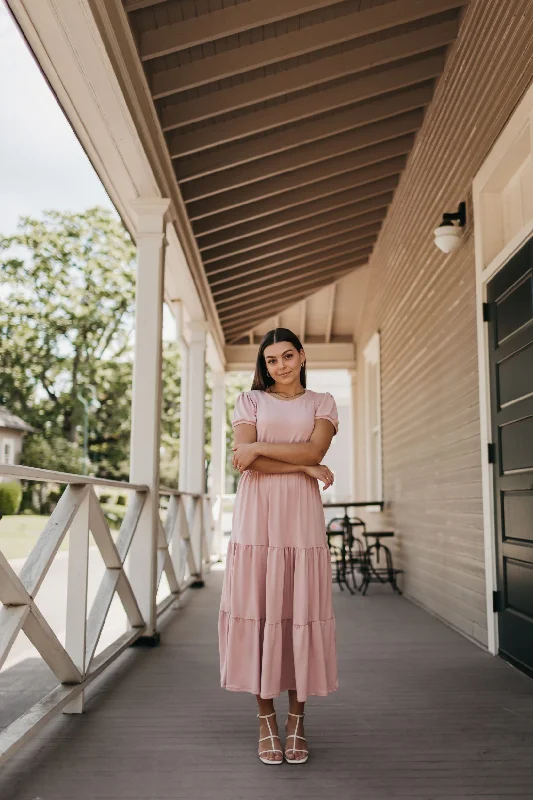 Hannah Midi Dress in Rose