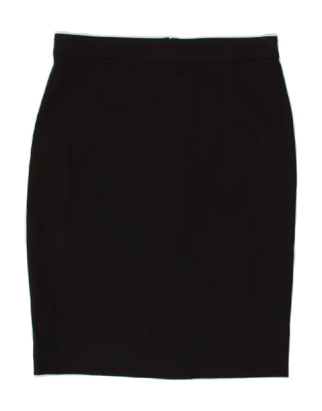 J. CREW Womens Pencil Skirt US 6 Medium W32 Black Cotton