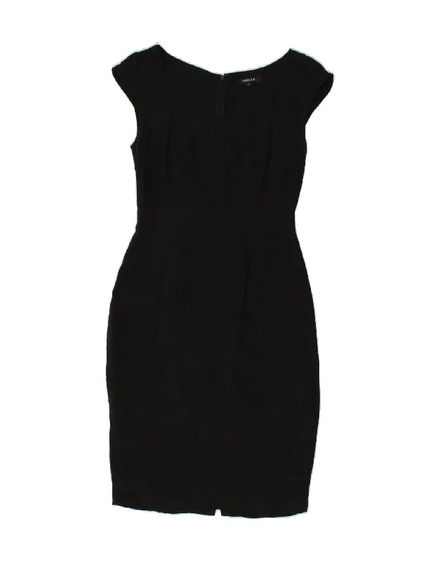 JAEGER Womens Bodycon Dress UK 8 Small Black Silk