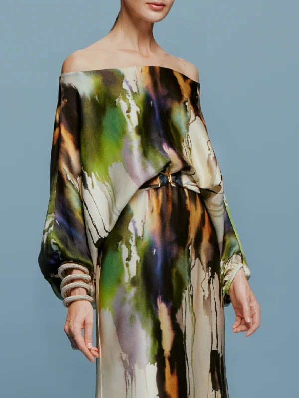 Kalani Dress Olive Watercolor