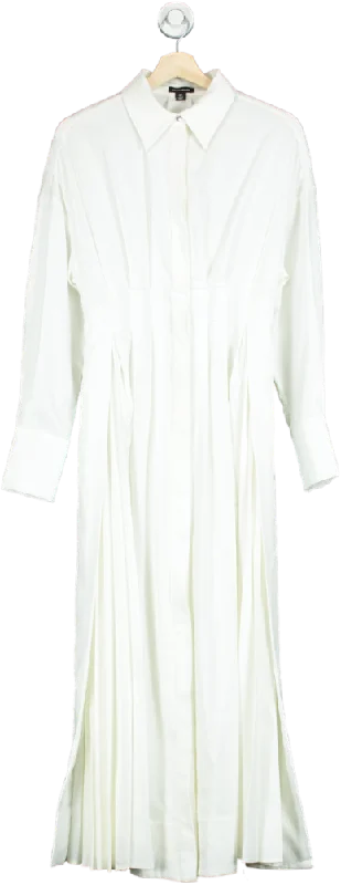 Karen Millen Cream Tailored Crepe Shirt Dress UK 8