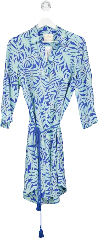 Kate Spade Blue Silk Blend Shirt Dress UK S