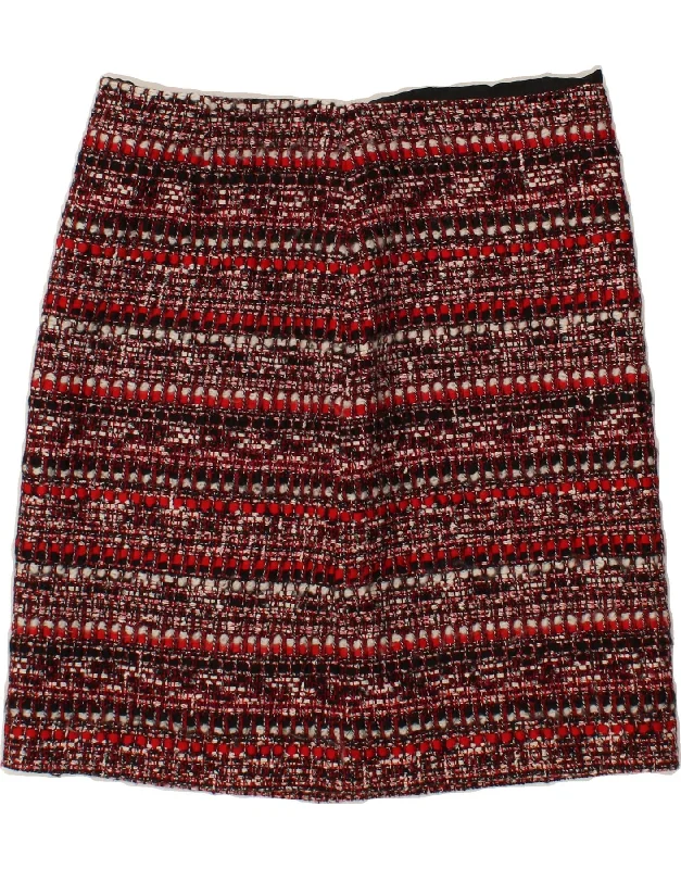 LUISA SPAGNOLI Womens Straight Skirt IT 46 Large W32 Red Striped