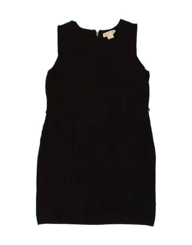 MICHAEL KORS Womens Sleeveless Bodycon Dress UK 16 Large Black Rayon