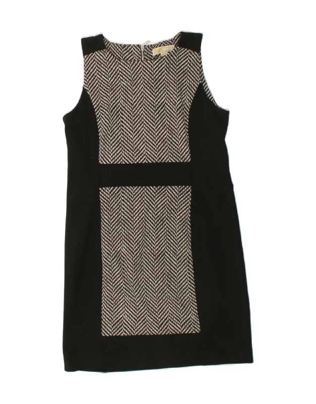 MICHAEL KORS Womens Sleeveless Sheath Dress UK 14 Medium Grey Colourblock