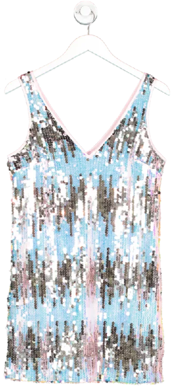 New Look Metallic Sequin Mini Dress UK 6