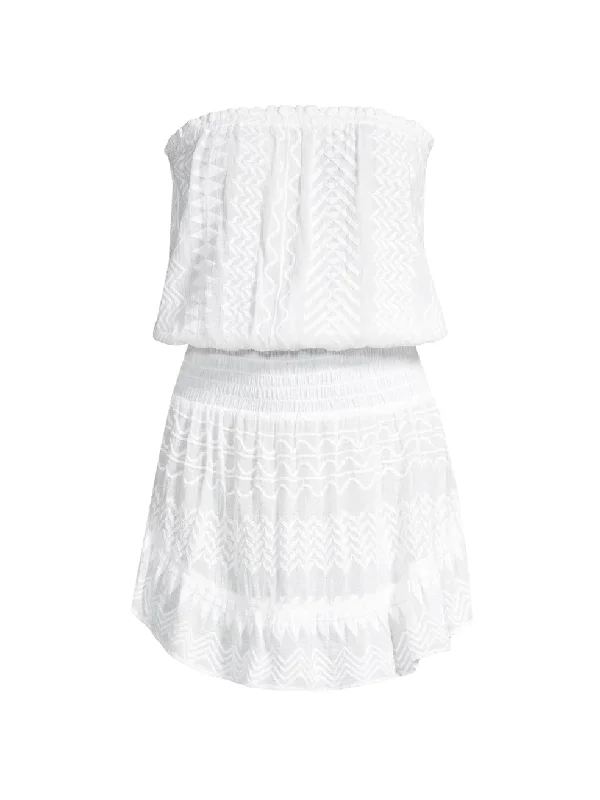 Sallie Embroidered Cotton Coverup Dress - White