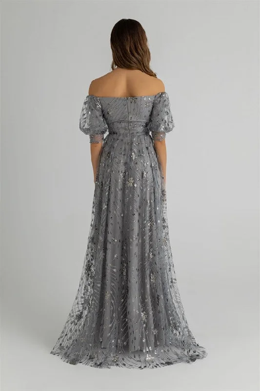 Sequin Embroidered Evening Dress - REF: BCW008ABY0029100