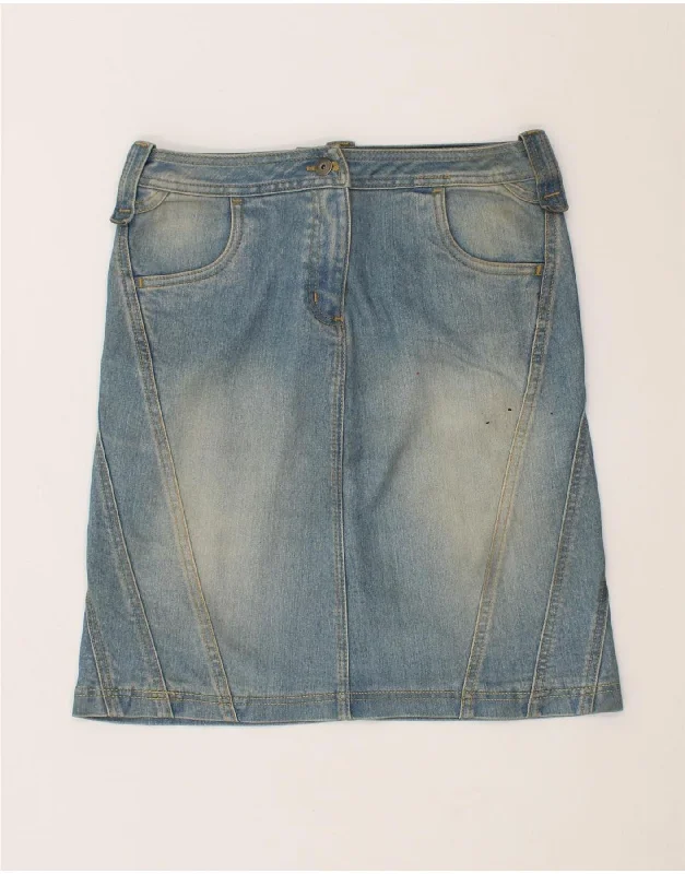 SERGIO TACCHINI Womens Denim Skirt W26 Small  Blue Cotton