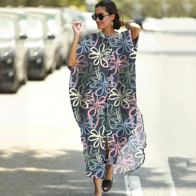 SnakeSkin Print Swimsuit cover up Kimono Beach Robe Long Dress Sarong Dress Beachwear