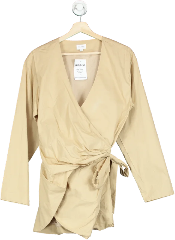 Song of Style Beige Wrap Mini Dress UK S