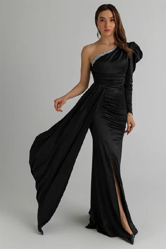 Stone One Sleeve Evening Dress - REF: BCW008ABY0032100