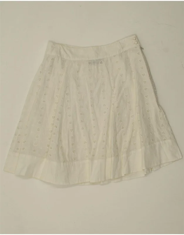 VERO MODA Womens A-Line Skirt IT 34 2XS W22 White Cotton