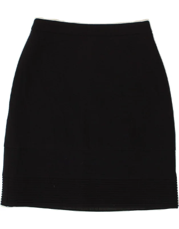 VERSACE Womens Straight Skirt IT 40 Small W28 Navy Blue Wool