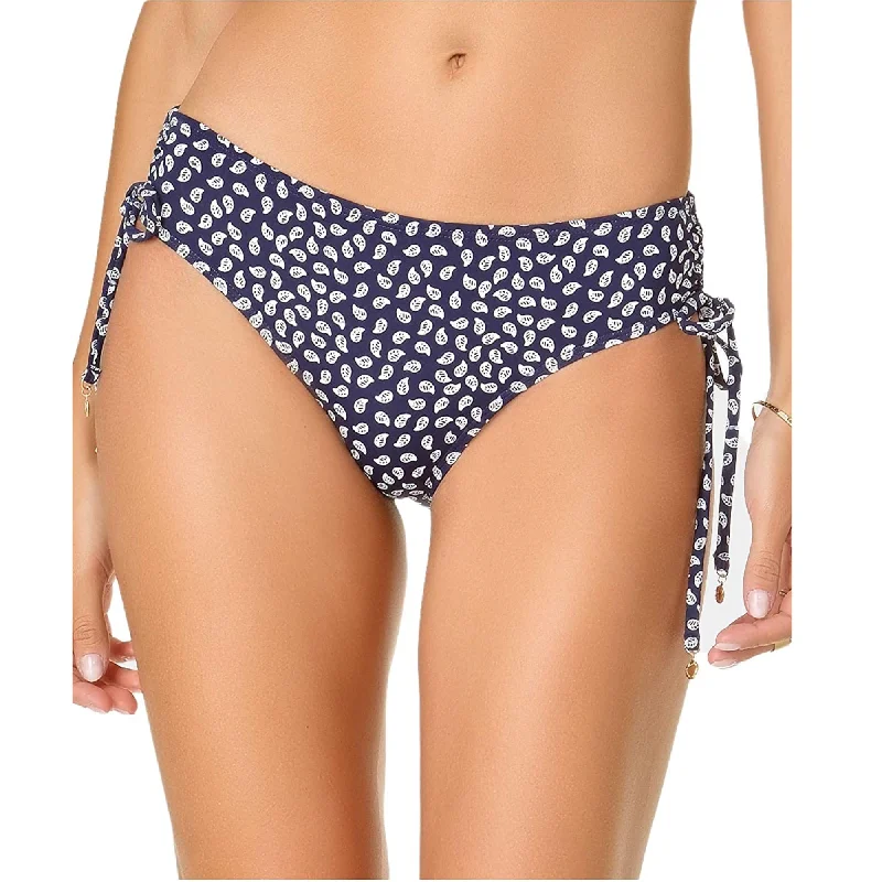 Anne Cole Women's Leaf Printed Side-Tie Bikini Bottom, Navy Print, M