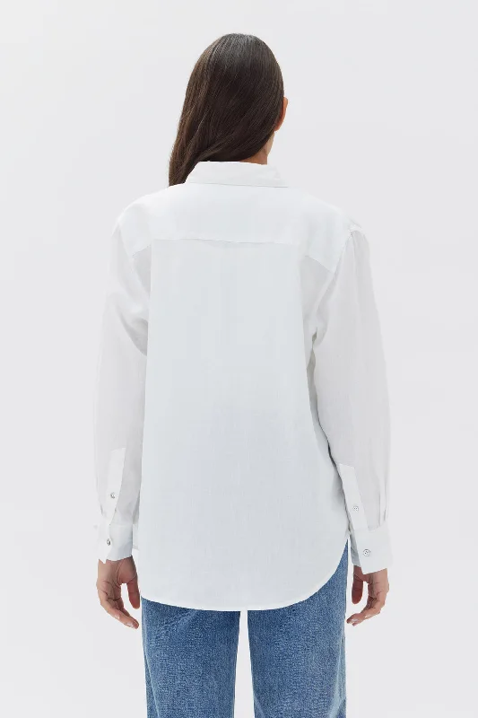 Assembly Label - Xander Linen Shirt, White