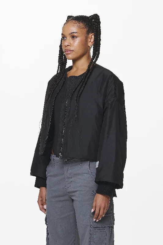 Floro Volume Puffer Bomber Jacket Black