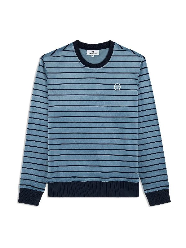 Foggia Velour Crewneck- Coronet Blue