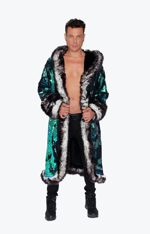 Men's Sequin King Coat in ""Merman""