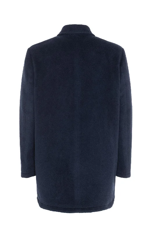 SODA NAVY WOOL TOPCOAT