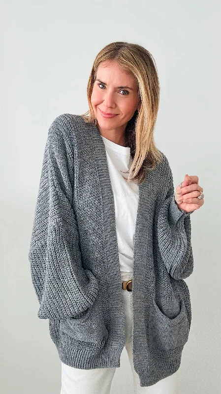 Sugar High Italian Cardigan - Dark Gray