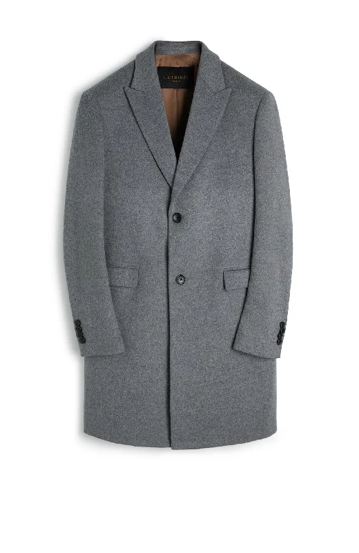 SUTTON LIGHT GREY WOOL OVERCOAT