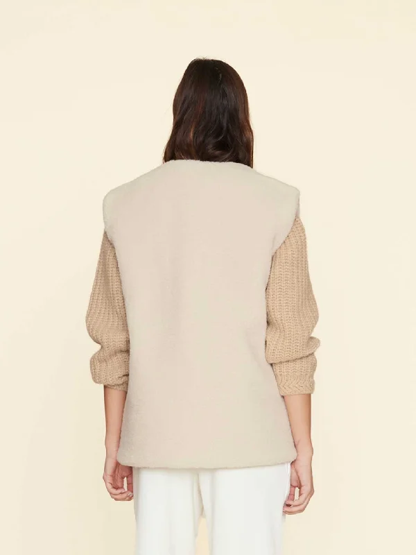 Thea Shearling Vest in Cream