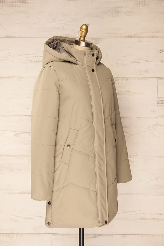 Tuvalu Sage | Quilted Coat w/ Side Vents