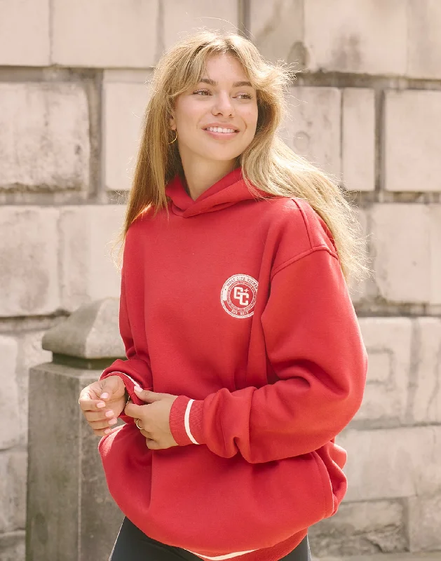 Varsity Hoodie in Crimson Red