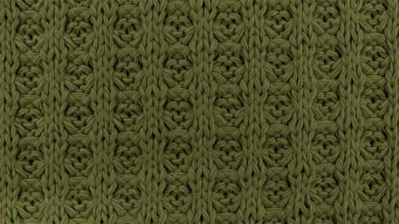 Cotton Waffle Sweater Knit - Army Green